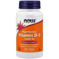 Vitamina D-3 1000IU 180 Cápsulas Now Foods