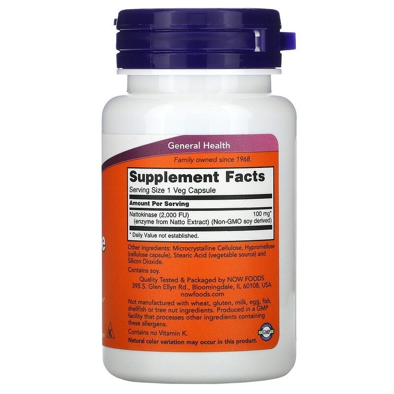 Nattokinase 100 Mg 60veg Capsules Now Foods